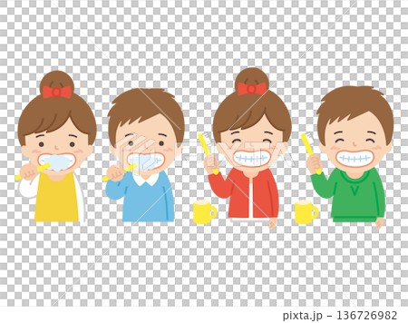 孩子刷牙 136726982