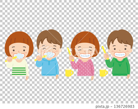 孩子刷牙 136726983