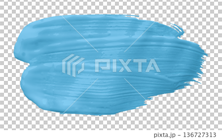 Light blue brush isolated on transparent background Light blue brush watercolor 136727313