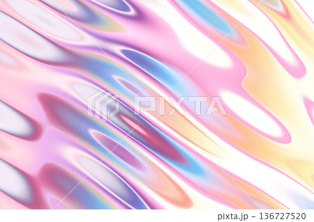 Abstract liquid pearl texture with holographic ripples and iridescent pink and yellow reflections for artistic surface Abstract liquid pearl texture with holographic ripples and iridescent pink and yellow reflections for artistic surface 136727520