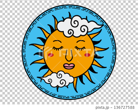 Mystical Icon of the Sun with a Face: Vintage Astrology Mystical Icon of the Sun with a Face: Vintage Astrology 136727588