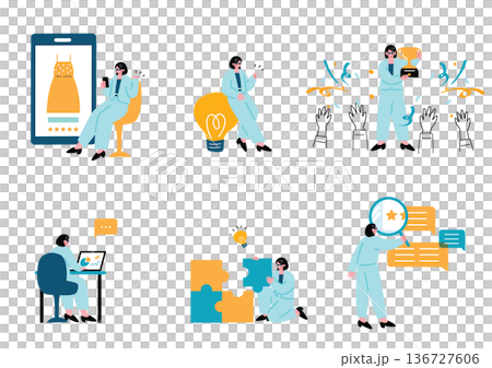 商務女性插畫集 136727606