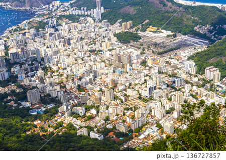 Rio de Janeiro Brazil Panorama View City Skyline Cityscape Mountains. 136727857