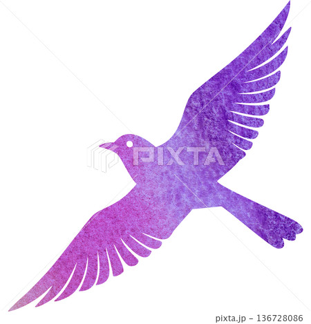 綺麗な水彩模様の鳥のアイコンのイメージのイラスト 綺麗な水彩模様の鳥のアイコンのイメージのイラスト 136728086