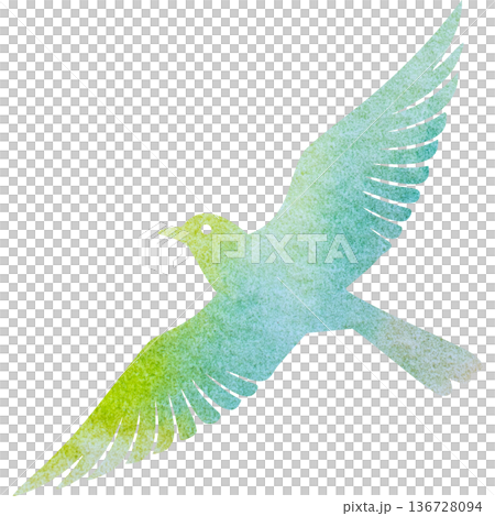 Beautiful watercolor bird icon image illustration 136728094