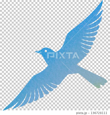 Beautiful watercolor bird icon image illustration 136728111