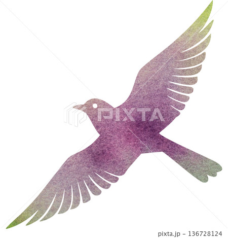 綺麗な水彩模様の鳥のアイコンのイメージのイラスト 綺麗な水彩模様の鳥のアイコンのイメージのイラスト 136728124