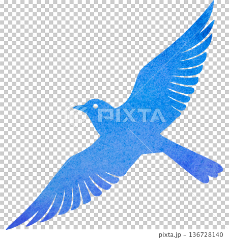 綺麗な水彩模様の鳥のアイコンのイメージのイラスト 綺麗な水彩模様の鳥のアイコンのイメージのイラスト 136728140
