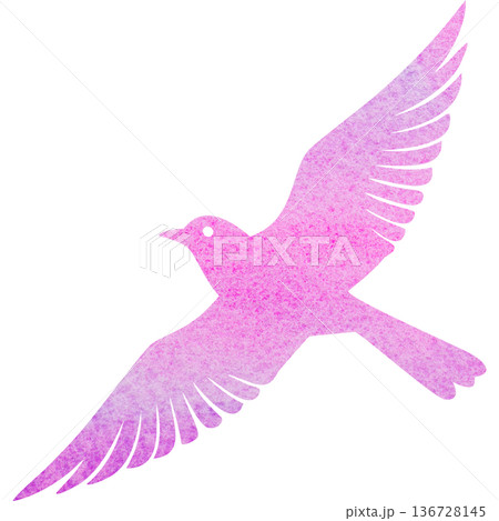 綺麗な水彩模様の鳥のアイコンのイメージのイラスト 綺麗な水彩模様の鳥のアイコンのイメージのイラスト 136728145
