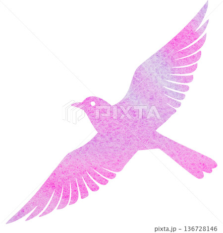 綺麗な水彩模様の鳥のアイコンのイメージのイラスト 綺麗な水彩模様の鳥のアイコンのイメージのイラスト 136728146