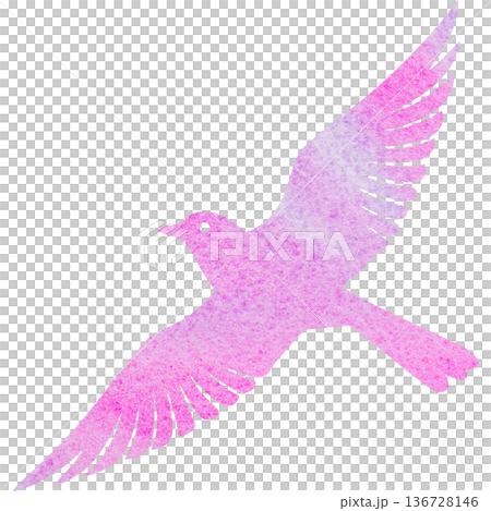 綺麗な水彩模様の鳥のアイコンのイメージのイラスト 綺麗な水彩模様の鳥のアイコンのイメージのイラスト 136728146