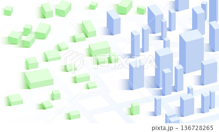 Isometric concept of urban construction and new residential complexes. Highlight new buildings and urban expansion in your projects, promotional materials of real estate. Vector illustration 136728265