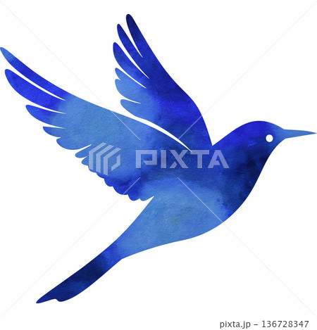 綺麗な水彩模様の鳥のアイコンのイメージのイラスト 綺麗な水彩模様の鳥のアイコンのイメージのイラスト 136728347