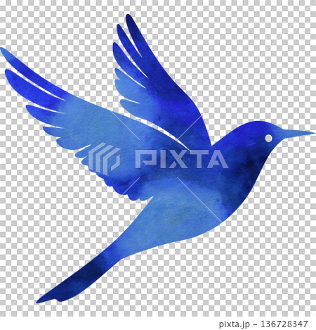 綺麗な水彩模様の鳥のアイコンのイメージのイラスト 綺麗な水彩模様の鳥のアイコンのイメージのイラスト 136728347