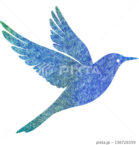 綺麗な水彩模様の鳥のアイコンのイメージのイラスト 綺麗な水彩模様の鳥のアイコンのイメージのイラスト 136728359
