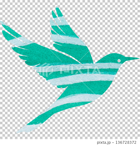 綺麗な水彩模様の鳥のアイコンのイメージのイラスト 綺麗な水彩模様の鳥のアイコンのイメージのイラスト 136728372