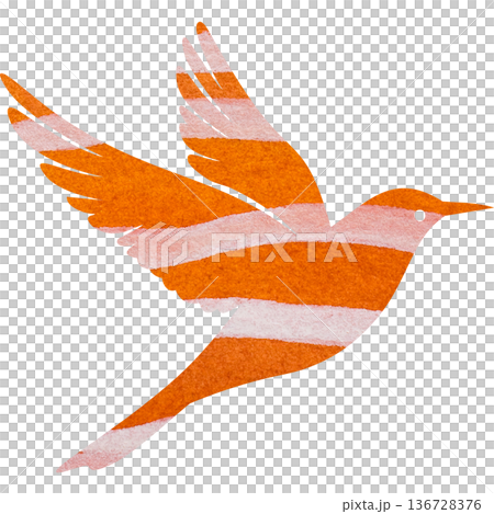 綺麗な水彩模様の鳥のアイコンのイメージのイラスト 136728376