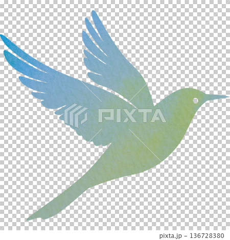 綺麗な水彩模様の鳥のアイコンのイメージのイラスト 綺麗な水彩模様の鳥のアイコンのイメージのイラスト 136728380