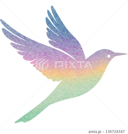 綺麗な水彩模様の鳥のアイコンのイメージのイラスト 136728387