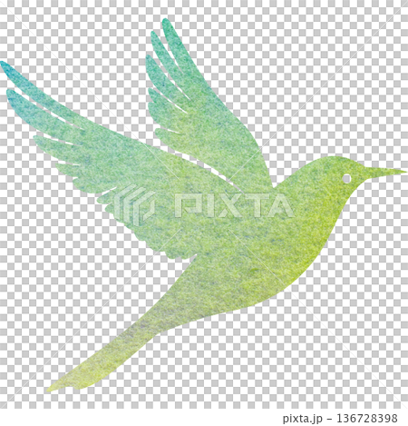 綺麗な水彩模様の鳥のアイコンのイメージのイラスト 綺麗な水彩模様の鳥のアイコンのイメージのイラスト 136728398