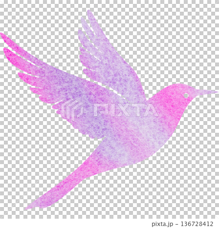 Beautiful watercolor bird icon image illustration 136728412