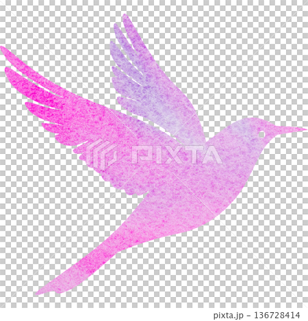 Beautiful watercolor bird icon image illustration 136728414