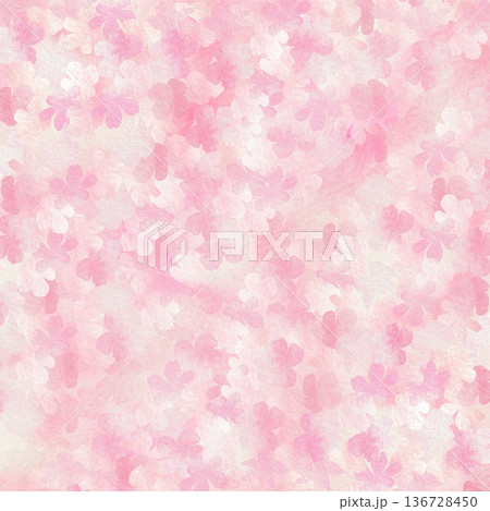 満開の桜パターン。華やかな春の水彩画。 136728450