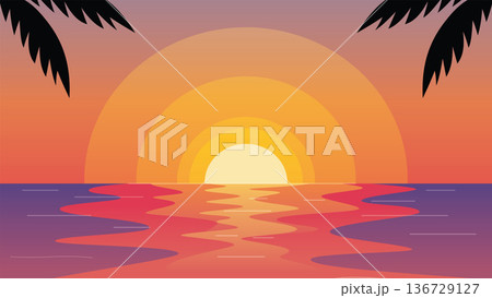 sunset on the beach 136729127