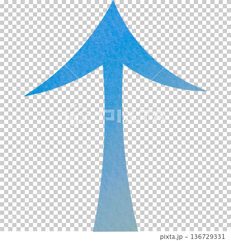 綺麗な水彩模様の矢印のアイコンのイメージのイラスト 136729331