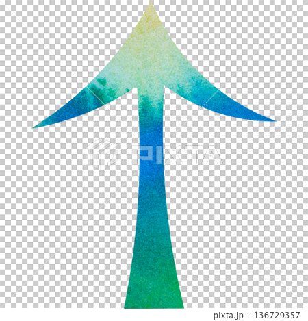 美麗的水彩箭頭圖示圖像插圖 136729357