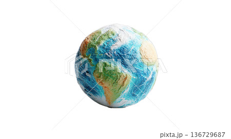 透明背景（png）に地球のイメージの3Dイラスト 136729687