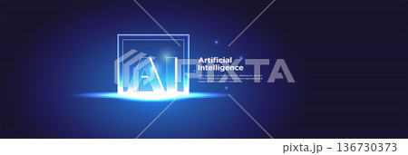 AI Technology Icon Digital Innovation Background 136730373