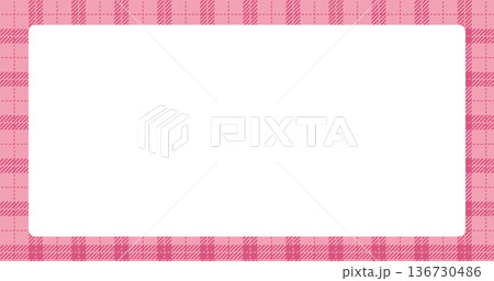 ピンクタータンチェック柄のフレーム ピンクタータンチェック柄のフレーム 136730486
