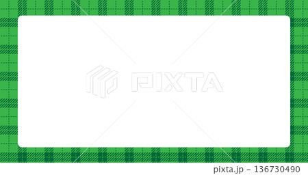 緑タータンチェック柄のフレーム 136730490