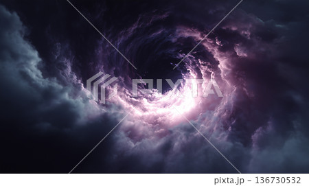 闇に飲み込まれる抽象背景|不安・孤独・心理イメージ 闇に飲み込まれる抽象背景|不安・孤独・心理イメージ 136730532
