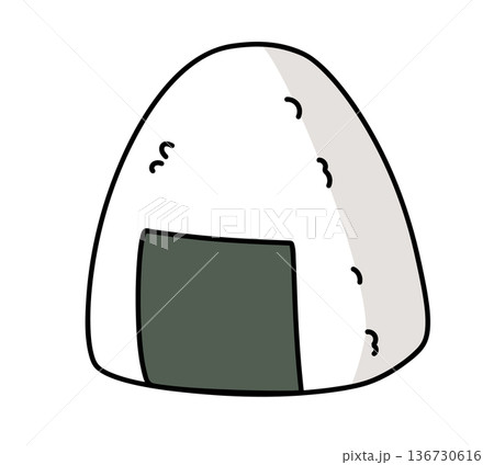 シンプルなおにぎりのイラスト シンプルなおにぎりのイラスト 136730616