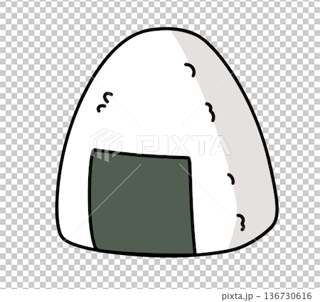 シンプルなおにぎりのイラスト シンプルなおにぎりのイラスト 136730616