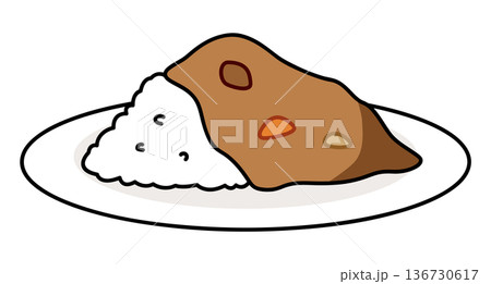 シンプルなカレーライスのイラスト 136730617