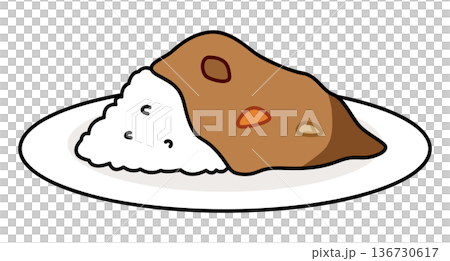 シンプルなカレーライスのイラスト 136730617