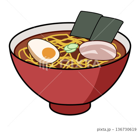 シンプルなラーメンのイラスト 136730619