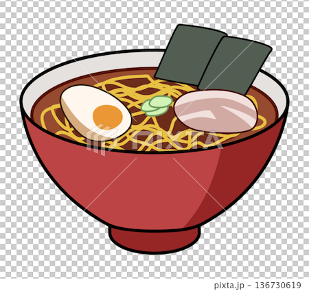 シンプルなラーメンのイラスト 136730619