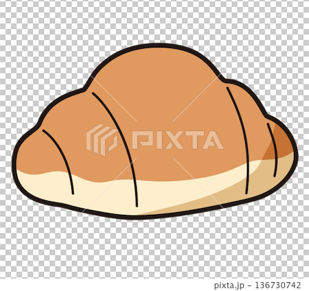 一個簡單的麵包卷的插圖 136730742