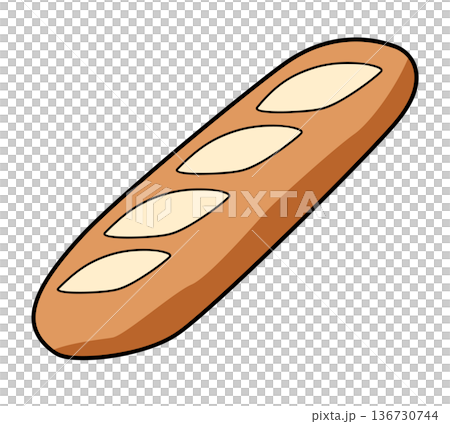 簡單的法式麵包插畫 136730744