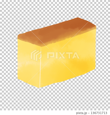 水彩風のカステラのイラスト 長崎名物のお菓子挿絵素材 水彩風のカステラのイラスト 長崎名物のお菓子挿絵素材 136731713