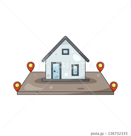 Illustration of real estate location Illustration of real estate location 136732335