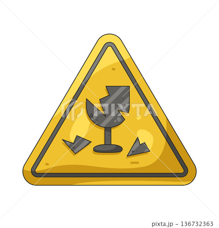 Illustration of fragile material sign 136732363