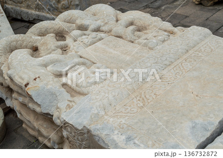 Historic Stele at Temple of Ancient Monarchs in Xicheng District in Beijing, China Historic Stele at Temple of Ancient Monarchs in Xicheng District in Beijing, China 136732872