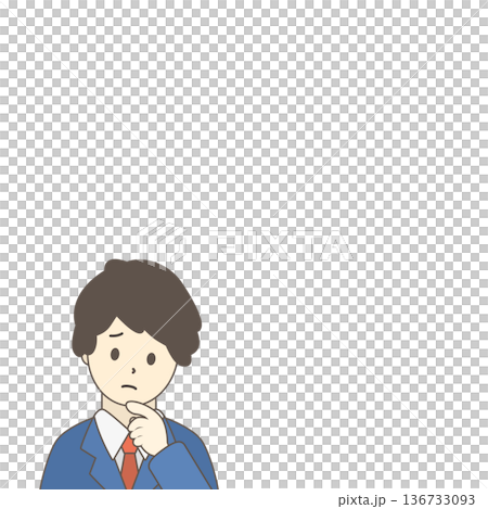 Illustration of a troubled businessman, worried man, upper body Illustration of a troubled businessman, worried man, upper body 136733093