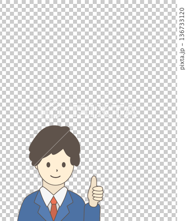 Business person illustration of a man in a suit giving a thumbs up OK sign (with space) Business person illustration of a man in a suit giving a thumbs up OK sign (with space) 136733120