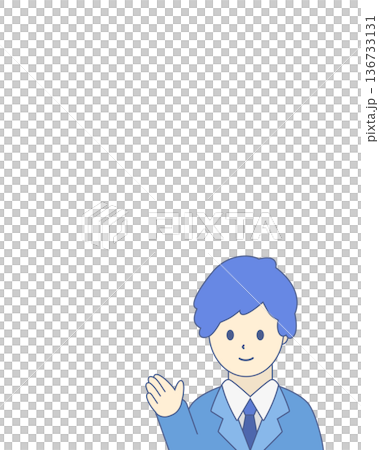 Illustration of a businessman who guides 136733131